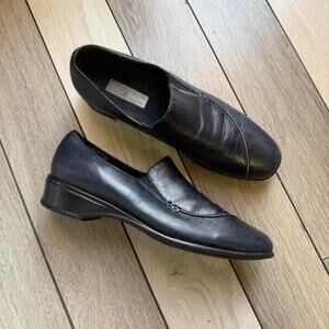 Munro American Navy Blue Leather Comfort Loafers Women’s Size 9N Narrow